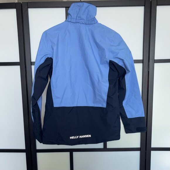 Helly Hansen Jacket Youth Size 14 Blue Windbreaker Rain Coat~MISSING HOOD~Preppy - Picture 3 of 16